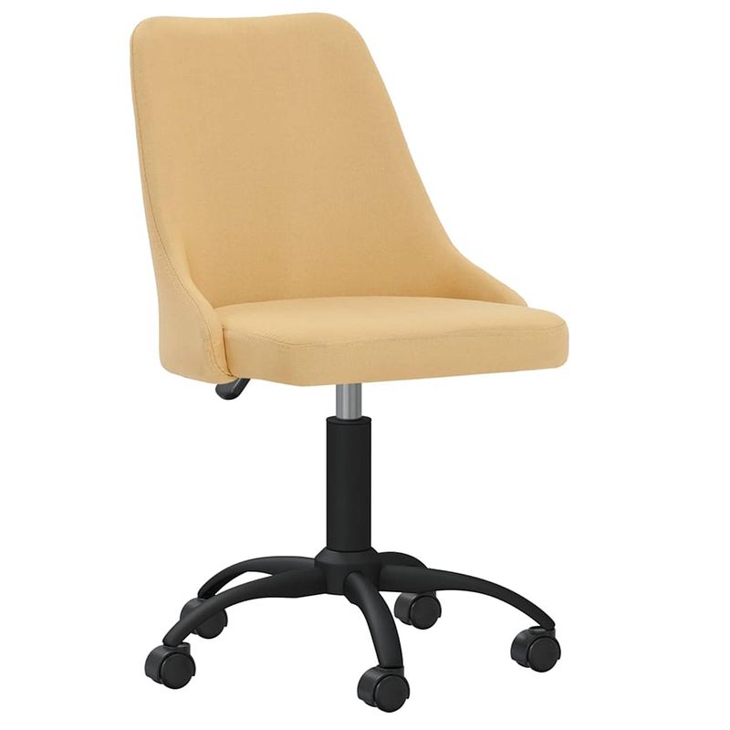 Foto van The living store draaibare eetstoelen - geel - 51 x 56 x (86-98) cm - gasveermechanisme - 360 graden draaibaar -