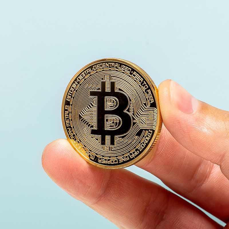 Foto van Bitcoin munt - goudkleurig
