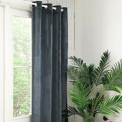 Foto van Fresh & co velvet gordijnen - 150 of 300 cm 150 x 250 cm, ophangsysteem: haken, kleur: grijs