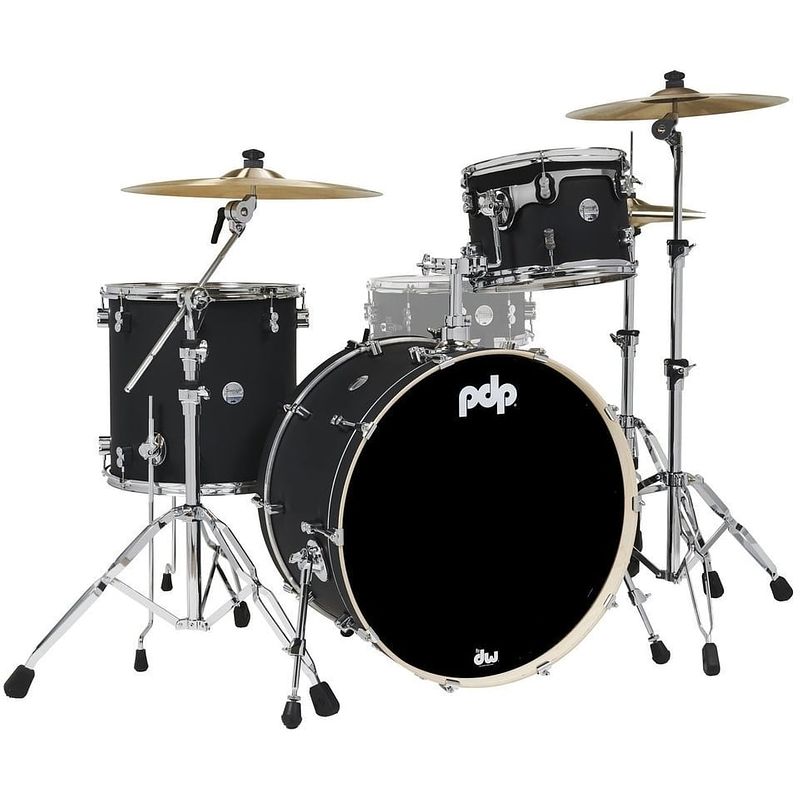 Foto van Pdp drums pd805420 concept maple finish ply satin black 3d. shellset