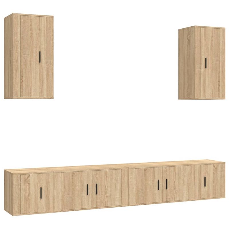 Foto van The living store tv-meubelset sonoma eiken - 80 x 34.5 x 40 cm - trendy design