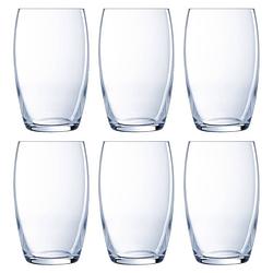 Foto van Luminarc drinkglazen versailles - 6x stuks - glas - 375 ml - waterglazen/sapglazen - drinkglazen