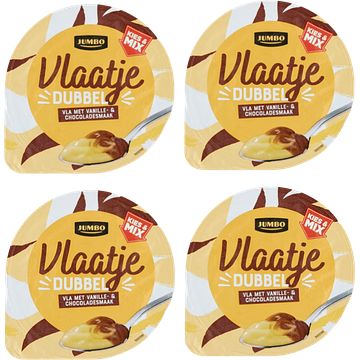 Foto van Jumbo vlaatje met vanille & chocoladesmaak 4 x 200g