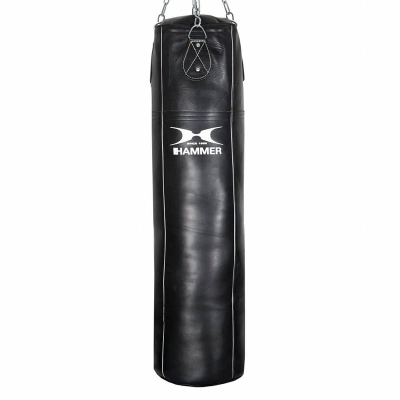 Foto van Hammer boxing bokszak professional leder zwart - 120x35 cm - leer