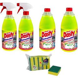Foto van Dasty ontvetter pack: 2x spuitfles + 2x navulling + gratis set van 5x schuursponzen en 1x schoonmaakhandschoenen