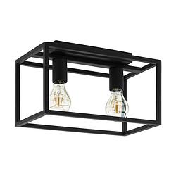 Foto van Eglo eldrick plafondlamp - e27 - 40 cm - zwart