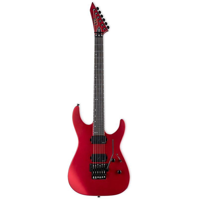 Foto van Esp ltd deluxe m-1000 candy apple red satin elektrische gitaar