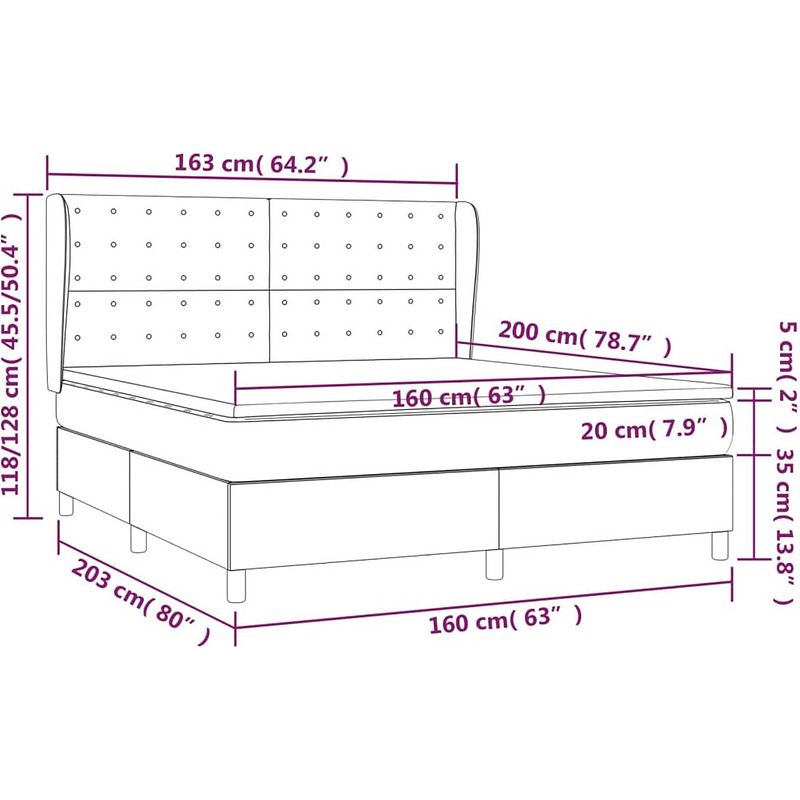 Foto van The living store boxspringbed - pocketvering - middelhard - 160x200 - lichtgrijs - duurzaam