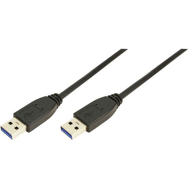 Foto van Logilink usb-kabel usb 3.2 gen1 (usb 3.0 / usb 3.1 gen1) usb-a stekker, usb-a stekker 1.00 m zwart cu0038