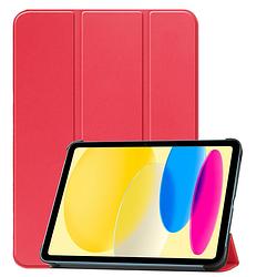 Foto van Basey ipad 10 2022 hoes case hoesje hard cover - ipad 10 hoesje bookcase - rood