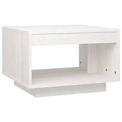 Foto van The living store banktafel - grenenhout - 50 x 50 x 33.5 cm - wit