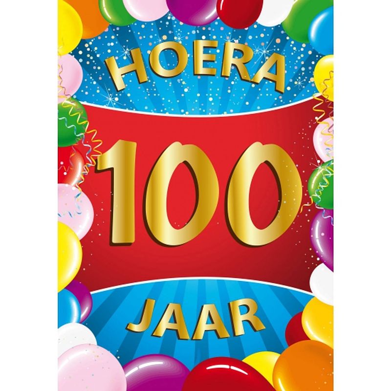 Foto van 100 jaar mega deurposter - feestposters