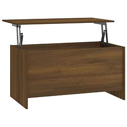 Foto van The living store salontafel lift-top - bruineiken - 102 x 55.5 x 52.5 cm - opbergoplossing - eenvoudig te reinigen