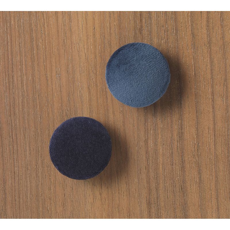 Foto van Naga - supersterke magneten - rond - velours - donker blauw en jeans blauw - ø2,5cm