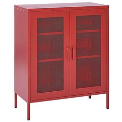 Foto van Beliani wakatipu - sideboard-rood-staal