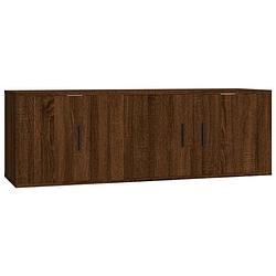 Foto van Vidaxl 2-delige tv-meubelset bewerkt hout bruineikenkleurig