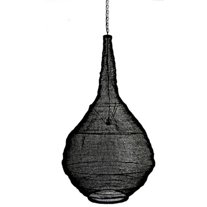 Foto van Non-branded hanglamp bodhi 70 x 70 cm e27 rvs 40w zwart