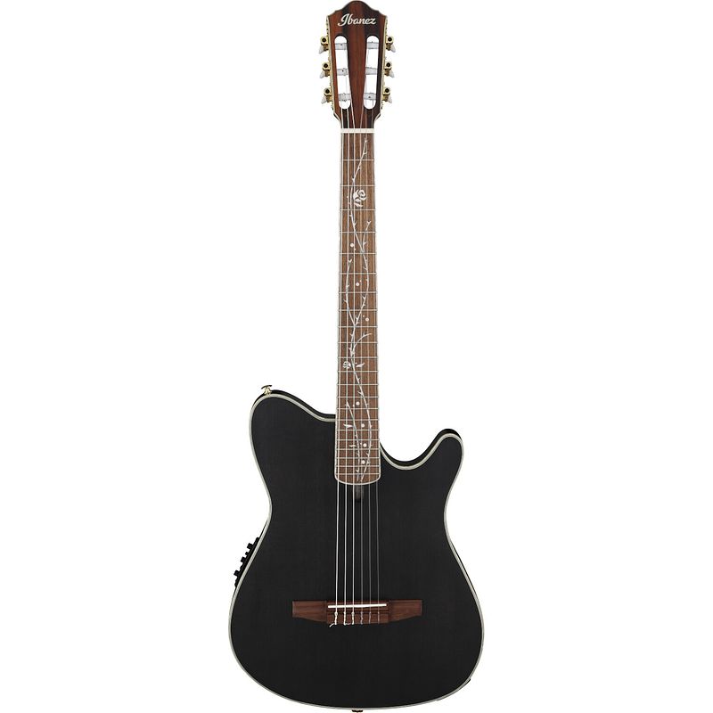 Foto van Ibanez tim henson signature tod10n transparent black flat elektrisch-akoestische klassieke gitaar