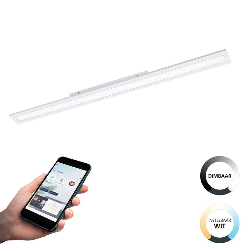 Foto van Eglo connect.z salobrena-z smart plafondlamp - 120 cm - wit - instelbaar wit licht - dimbaar - zigbee