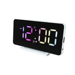Foto van Caliber caliber slimline - wekker - digitale klok - slaapkamer - twee alarmen - groot meerkleurig display - usb