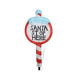 Foto van Led santa stop here acryl bui 93 cm 30l koelwit