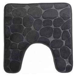 Foto van Urban living badkamerkleedje/wc badmat tapijt - memory foam - antraciet - 49 x 49 cm - badmatjes