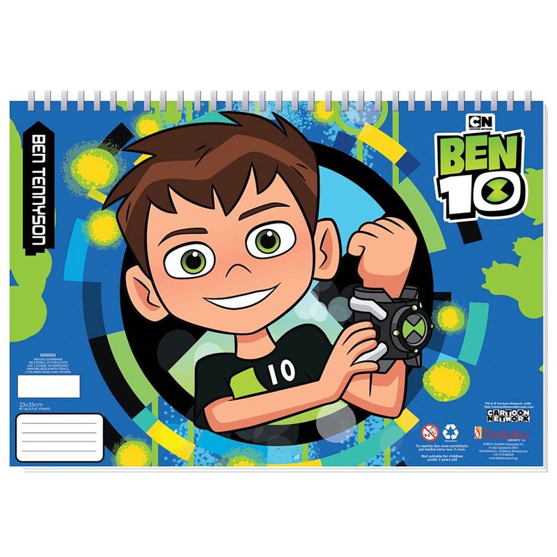 Foto van Ben 10 kleurboek ben 10 jongens 33 cm papier blauw 3-delig