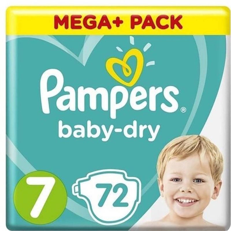 Foto van Pampers baby dry maat 7 - 72 luiers voordeelverpakking