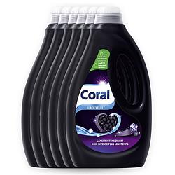 Foto van Coral - vloeibaar wasmiddel - black velvet - donkere was - voordeelverpakking 6 x 26 wasbeurten
