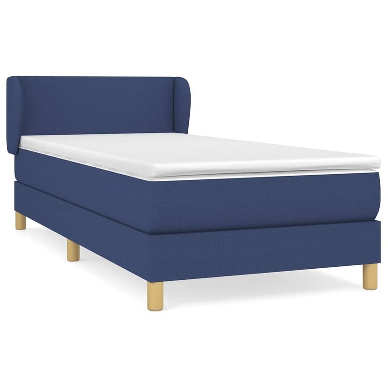 Foto van The living store boxspringbed - pocketvering - 80 x 200 cm - blauw - duurzaam materiaal