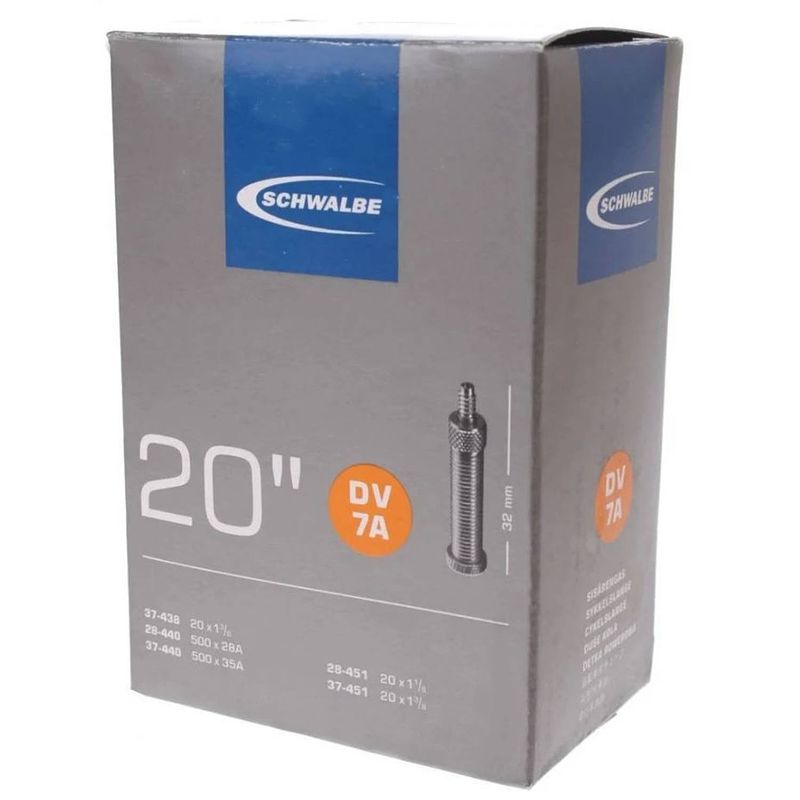 Foto van Schwalbe binnenband 20 x 1 1/8-3/8 inch (28/37-440/451) dv 32 mm