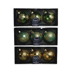 Foto van Decoris kerstballenset a 3 stuks groen 8 cm
