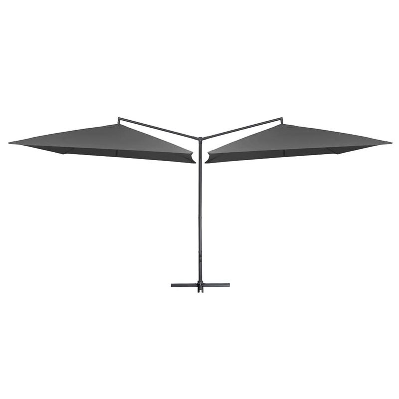 Foto van Vidaxl parasol dubbel met stalen paal 250x250 cm antraciet