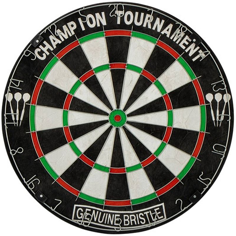 Foto van Abbey darts dartbord classic 45 x 3,5 cm sisal zwart/wit