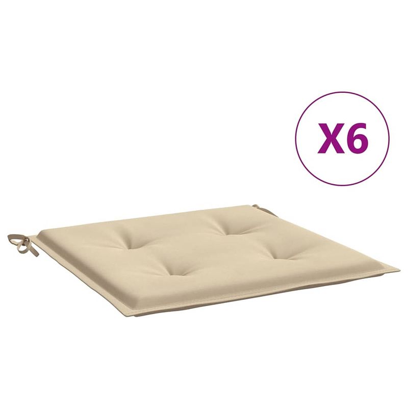 Foto van Vidaxl tuinstoelkussens 6 st 50x50x3 cm stof beige