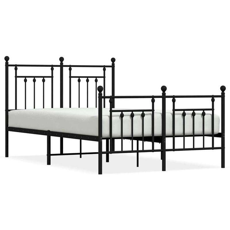 Foto van The living store klassiek bedframe - robuuste metalen constructie - metalen latten en poten - extra opbergruimte -