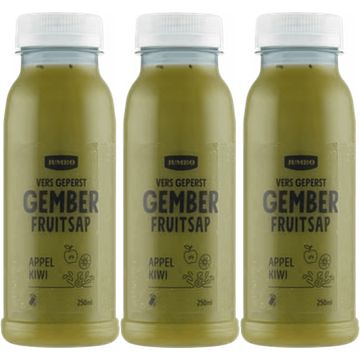 Foto van Jumbo vers sap gember met appel & kiwi 3 x 250ml