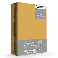 Foto van Zavelo® jersey hoeslaken okergeel-2-persoons (140x200 cm)