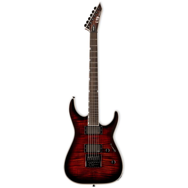 Foto van Esp ltd deluxe mh-1000 evertune dark brown sunburst elektrische gitaar met emg 81 / emg 60tw-r elementen