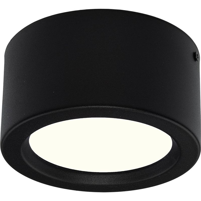 Foto van Led downlight - opbouw rond hoog 10w - natuurlijk wit 4200k - mat zwart aluminium - ø140mm