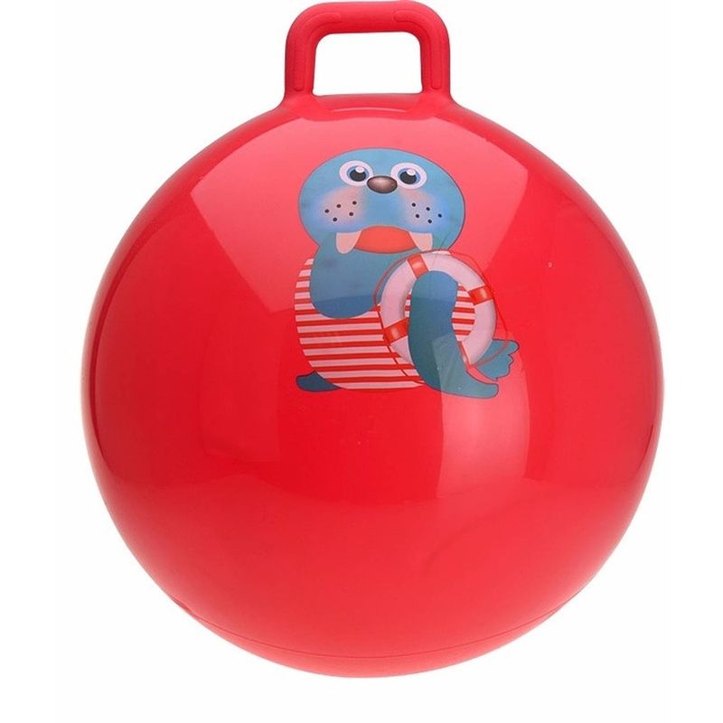 Foto van Skippybal rood met walrus 55 cm - skippyballen