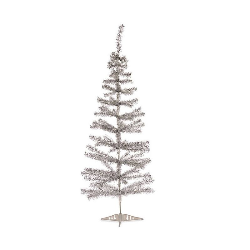 Foto van Kleine zilveren kerstboom van 120 cm - kunstkerstboom