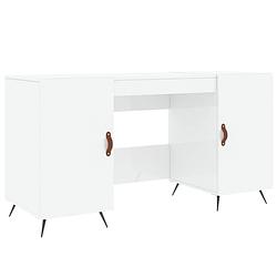 Foto van The living store bureau houten bewerkt - 140x50x75 cm - hoogglans wit