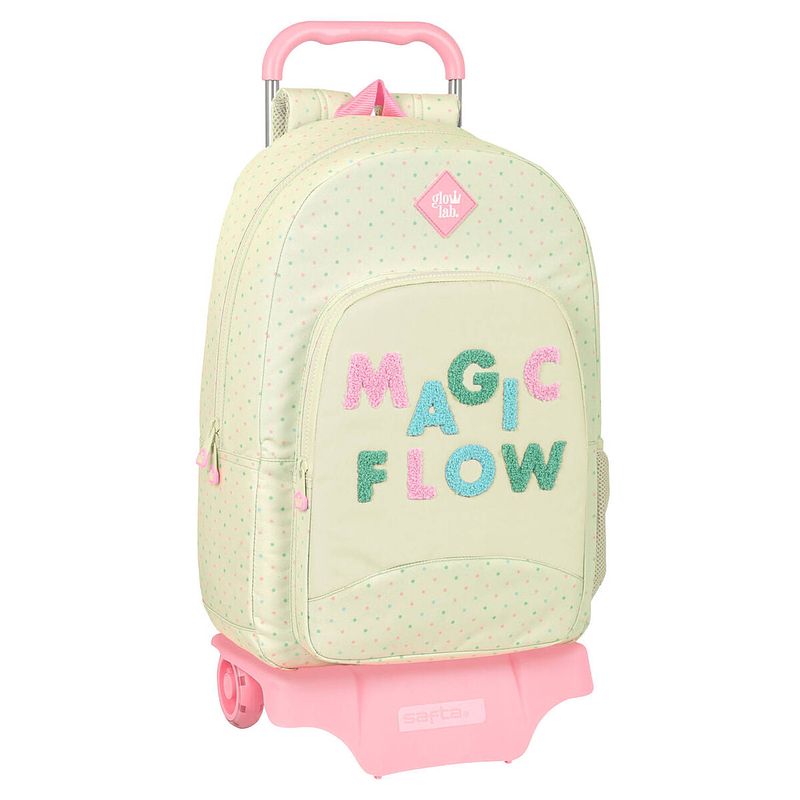 Foto van Schoolrugzak met wielen glow lab magic flow beige (30 x 46 x 14 cm)