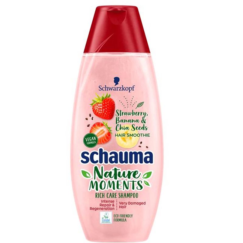 Foto van Nature moments hair smoothie shampoo intensieve regenererende shampoo voor beschadigd haar 400ml