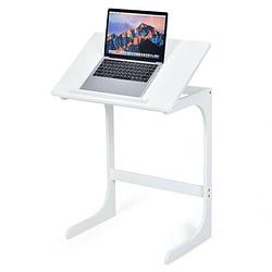 Foto van Zenzee - bijzettafel - laptoptafel - laptopstandaard - eettafel - klapbaar - voor bank of bed - b60 x h70 x d40 cm - wit