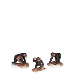 Foto van Luville - chimpanzee family 3 stuks - l5xb4,5xh4,5cm