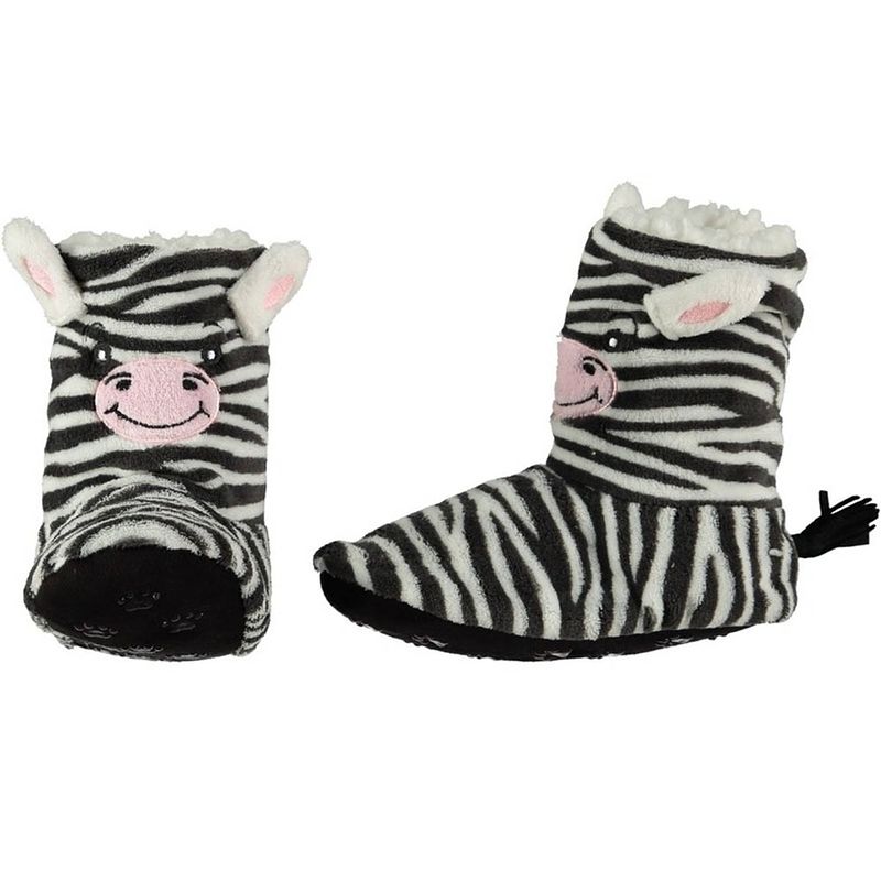 Foto van Hoge kinder pantoffels/sloffen zebrapaard 31-33 - sloffen - kinderen