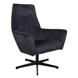 Foto van Industriële draaibare fauteuil casper antraciet velvet