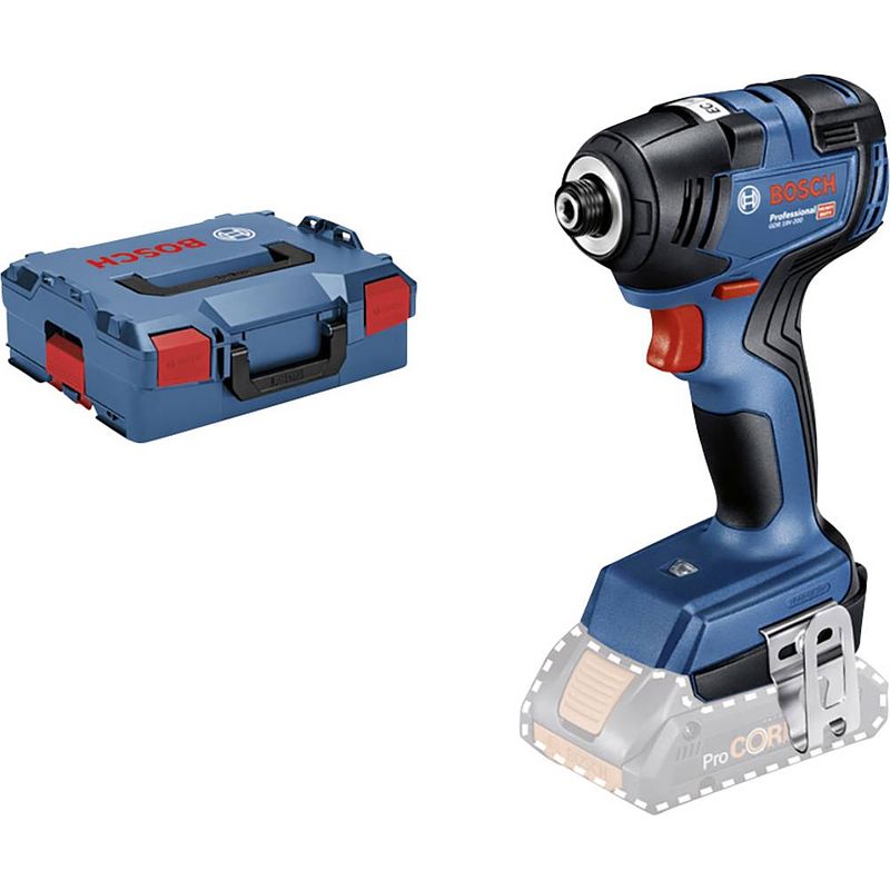 Foto van Bosch professional gdr 18v-200 06019j2106 accu-draaislagmoeraanzetter 18 v li-ion zonder accu, incl. koffer, brushless